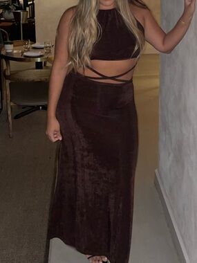 DIISH Deja Brown Cutout Dress